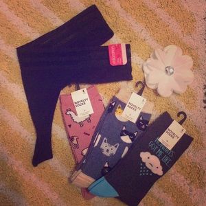NWT Cute Socks Trio And Cut-out Thong!